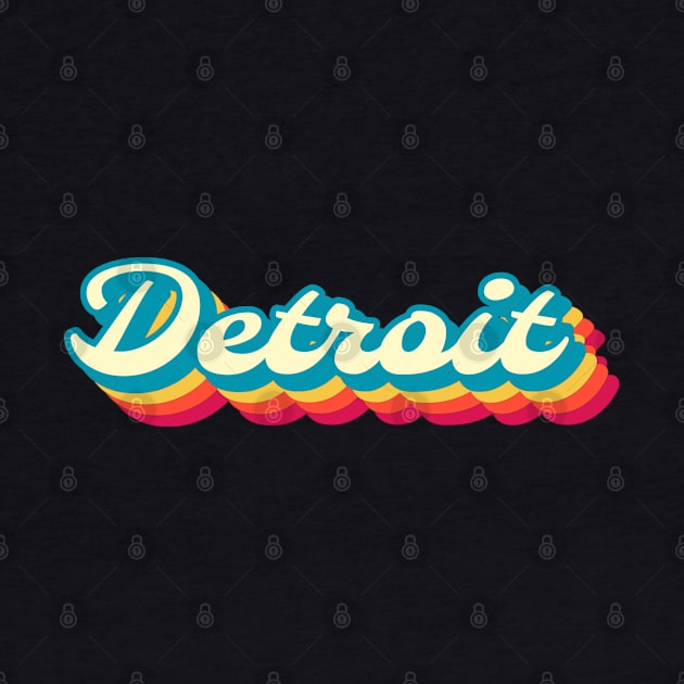 Detroit Retro Vintage Sunset Aesthetic Typography by Inspire Enclave